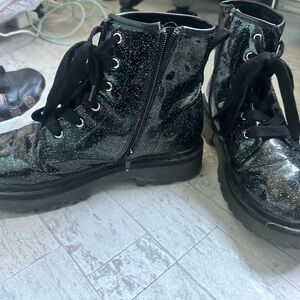 Steve Madden Glitter Combat Boots size 8